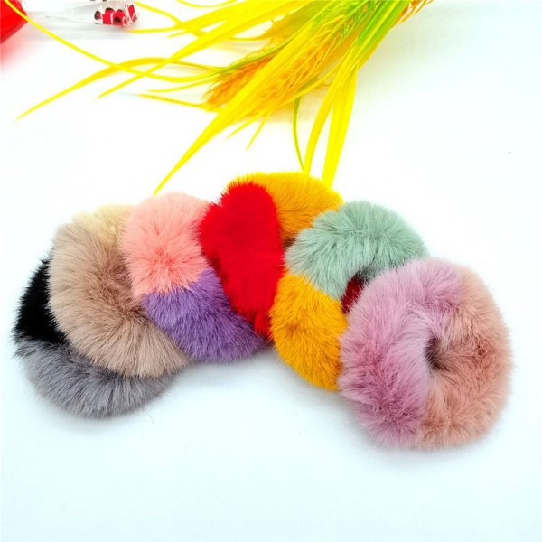 Fashion Alley 2 Shade Fur Rubber Band For Kids [Pack Of 50 Pc]