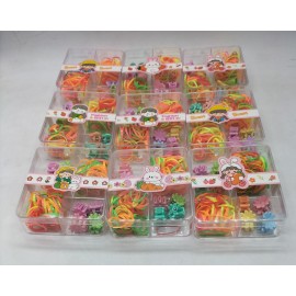 Fashion Alley Mini Rubber Band With Hair Claw For Kids [Pack Of 12 Box]