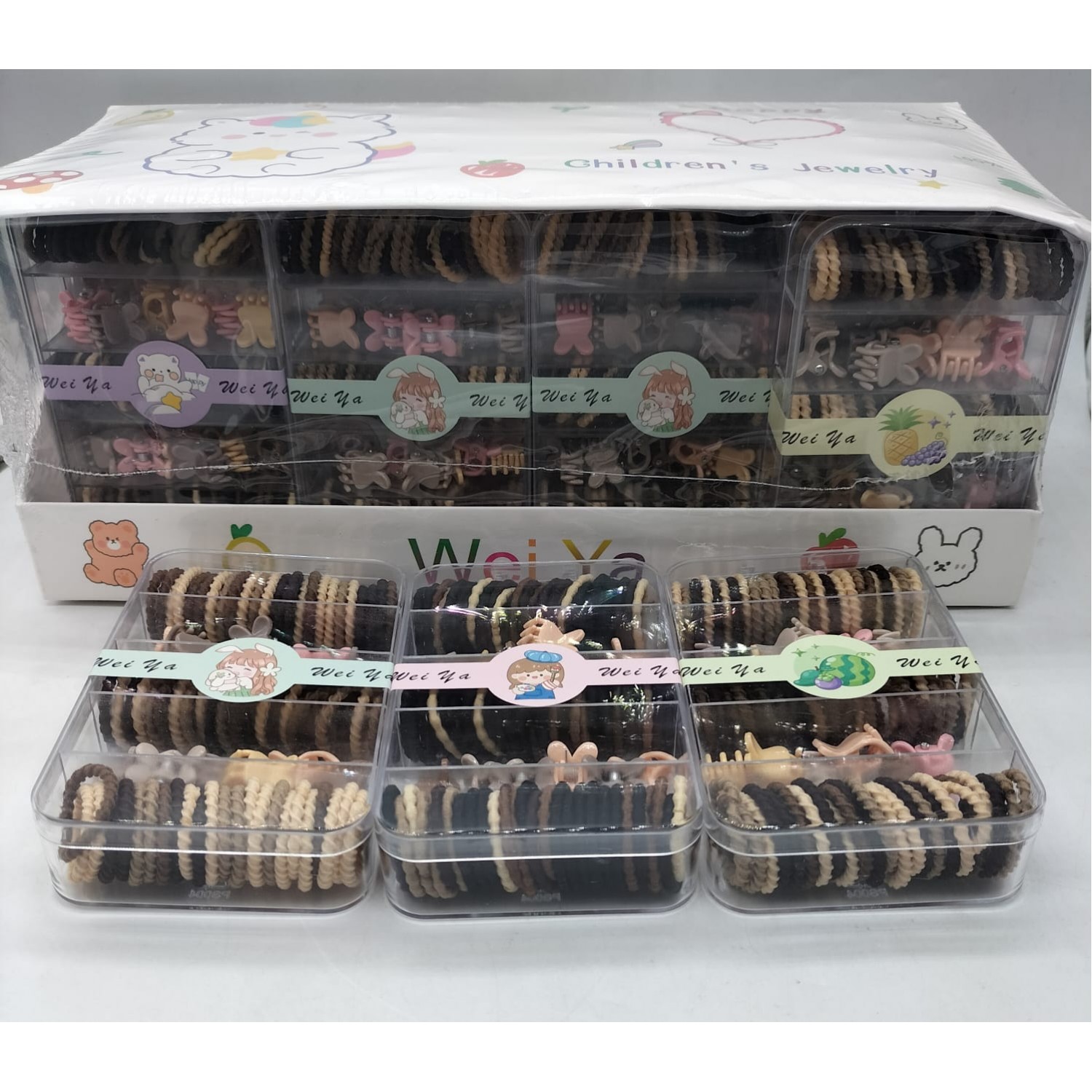 Fashion Alley Combo Rubber Band With Hair Claw For Kids [Pack Of 20 Box]