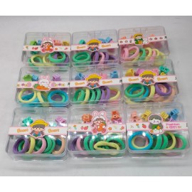 Fashion Alley Mini Rubber Band With Hair Claw For Kids [Pack Of 12 Box]