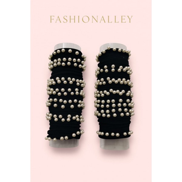 Fashion Alley Black Rubber Band For Women Pack Of 12 Pc 