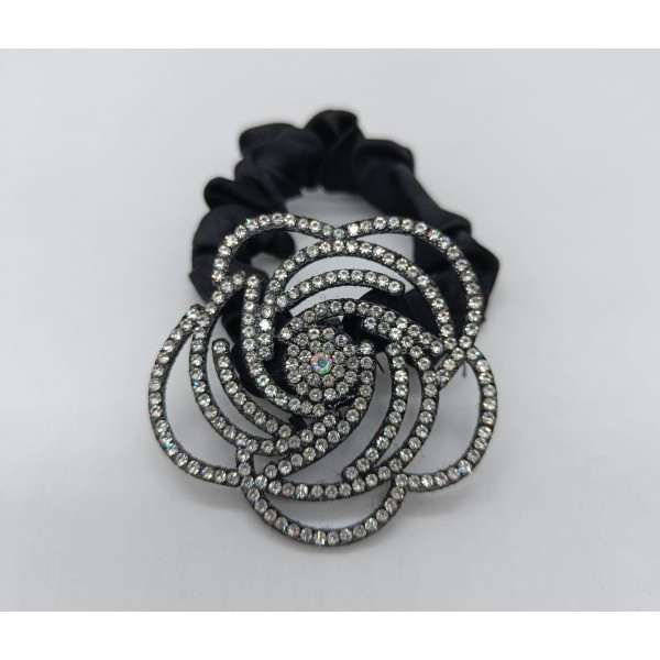 Fashion Alley Assorted Design Black Rubber Band [Pack Of 12]