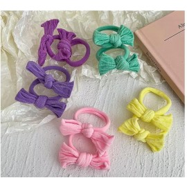 Fashion Alley Assorted Color Bow Rubber Band  [Pack Of 33 Pc]