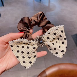 Fashion Alley Stone Bow Scrunchies For Women [Pack Of 12]