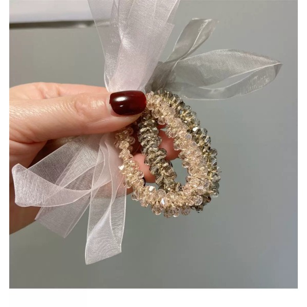 Fashion Alley Stone Hair Rubber Band [Pack Of 12]