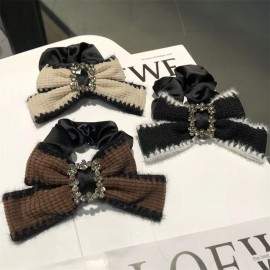 Fashion Alley Stone Bow Scrunchies For Women [Pack Of 12]