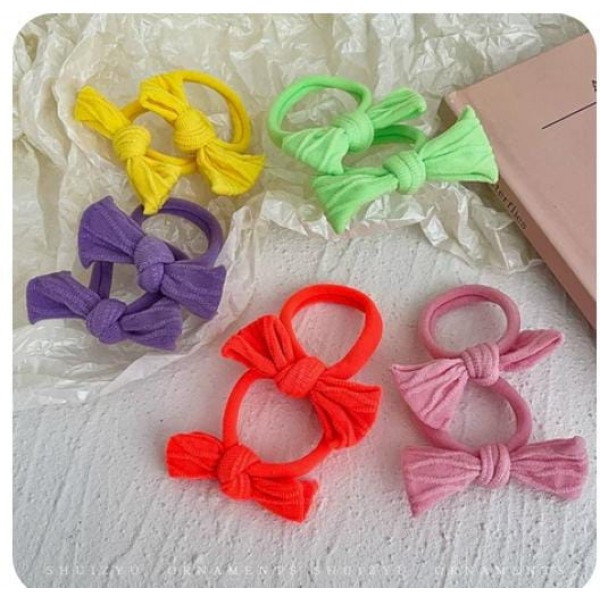 Fashion Alley Assorted Color Bow Rubber Band  [Pack Of 33 Pc]