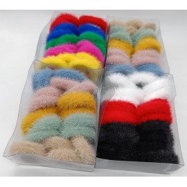 Fashion Alley Mix Color Fur Rubber Band Pack Of 120 Pc