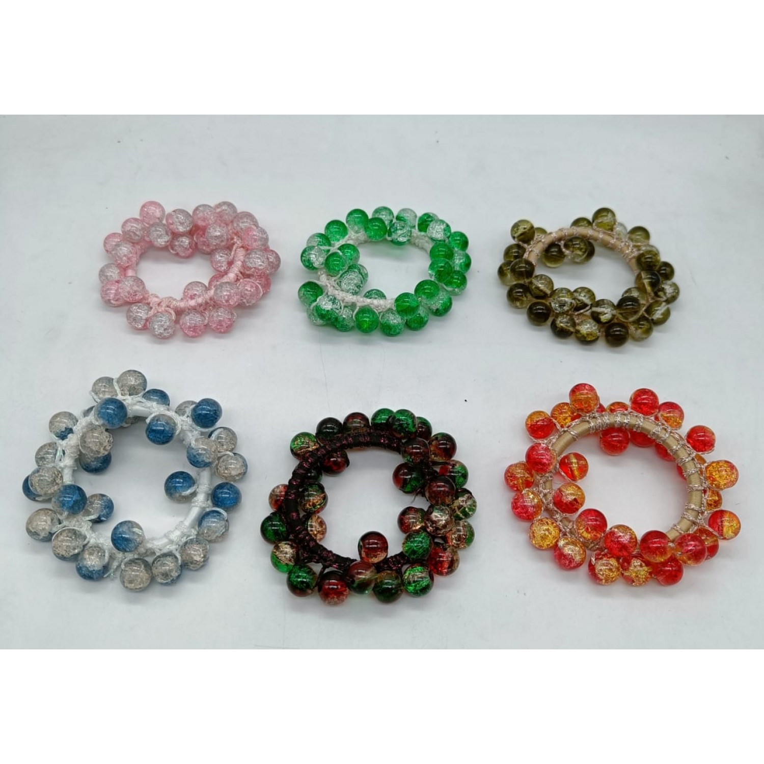 Fashion Alley Crystal Rubber Band For Women  [Pack Of 12] 