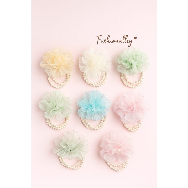 Fashion Alley Pearl Rubber Band For Women Pack Of 12 Pc