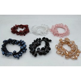 Fashion Alley Crystal Rubber Band For Women  [Pack Of 12] 