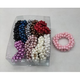 Fashion Alley Pearl Rubber Band For Women [Pack Of 12]