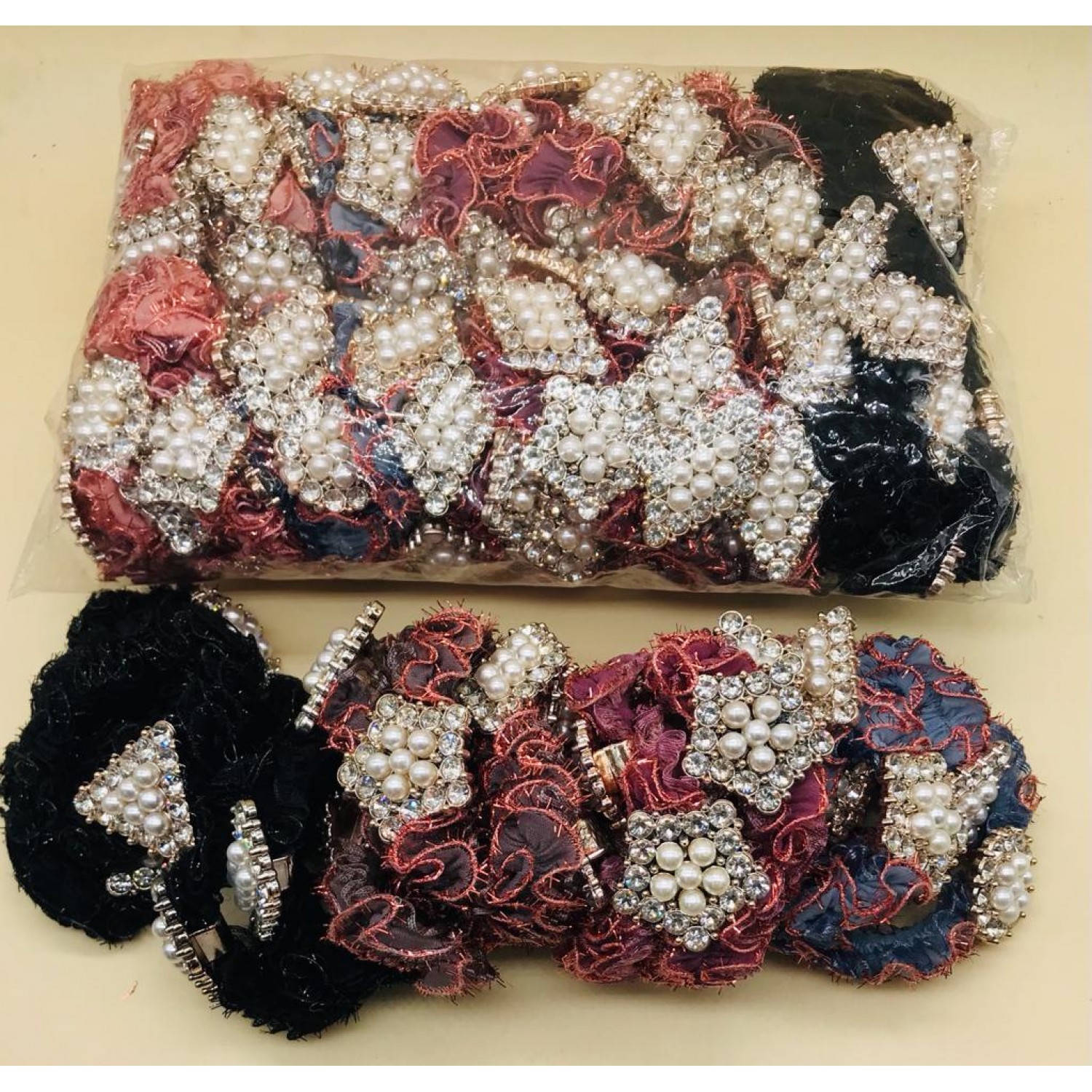 Fashion Alley Designer Pearl Rubber Band  [Pack Of 100]