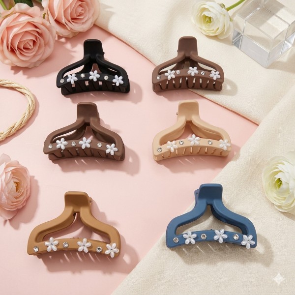 Fashion Alley 6.5CM Matt Hair Claw For Women [Pack Of 12]