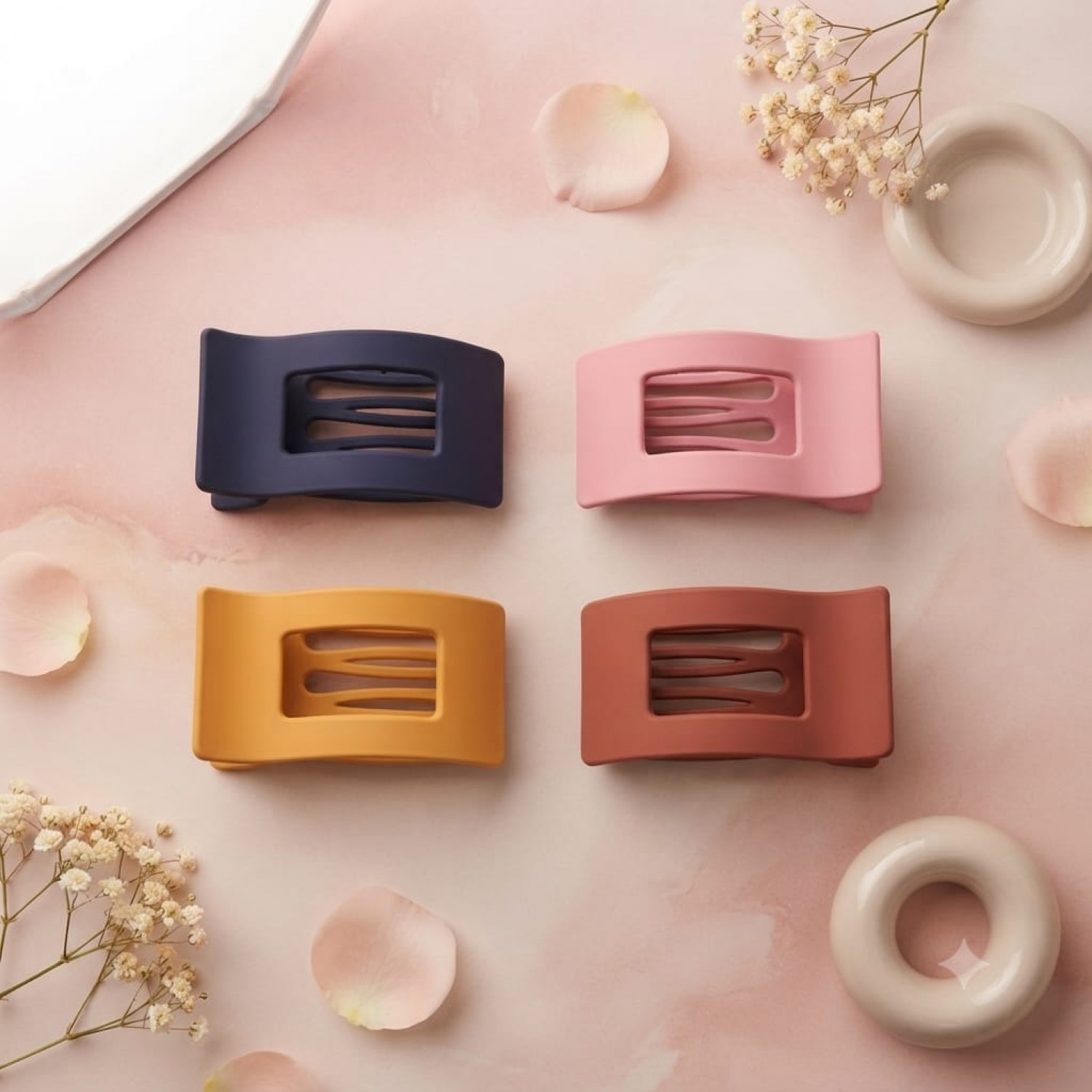 Fashion Alley 10 CM Matte Hair Claw For Women Pack Of 12